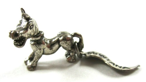 Vintage Montana Souvenir Sterling Silver Charm Mining Burro Pennant Head Turns - Picture 2 of 3