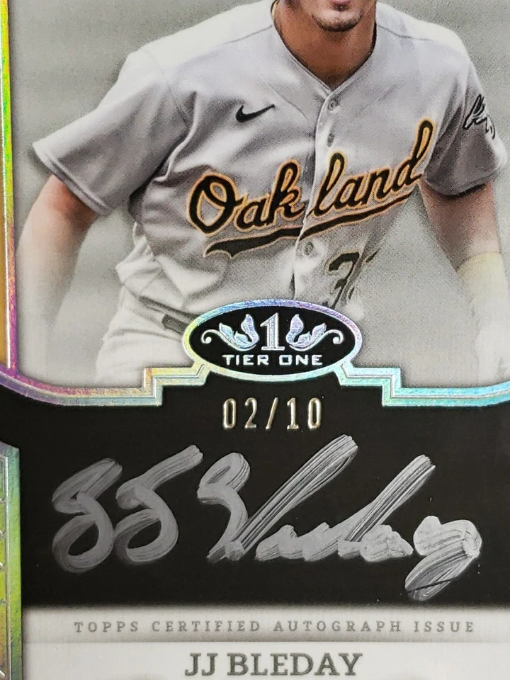 JJ Bleday 2024 Topps Tier One Silver Ink Auto /10 Athletics SSP - Image 2 of 3