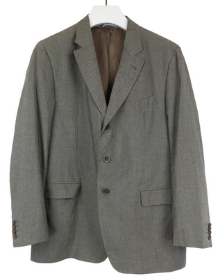 MASSIMO DUTTI Blazer Men's EU 54 Linen Blend Single Breasted Patterned