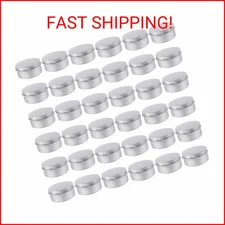 Moretoes 36pcs Tin, 4oz Metal Round Tins, Aluminum Empty Candle Tins with Screw