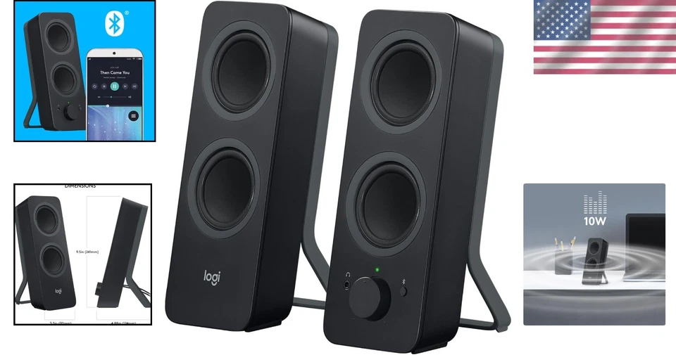 Bluetooth Wireless Computer Speakers with Bass Extension - Stylish Black Design - Image 2 of 4