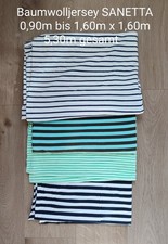 Dicke weiche Jersey SANETTA 5,30m gesamt Baumwolljersey gestreift blau 