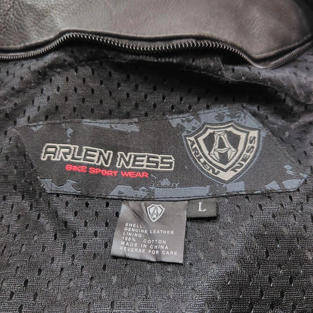 ARLEN NESS Genuine Leather Jacket, Size L Black [Used EXC] ship From JAPAN◎ image 7