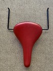 Vintage Velo Bike Seat Saddle #001 Red w/ Metal Rack SAFETY LIGHT DOES NOT WORK — photo 8