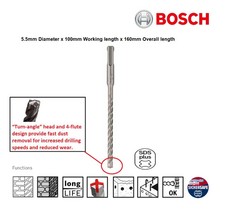 Image of Bosch SDS Plus 5X Drill Bit 5.5mm x 160mm Masonry Concrete 2608833775