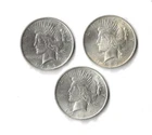 1922 1923 1924 Peace Silver Dollar $1 Lot Of 3 AU Condition 2.32 ASW