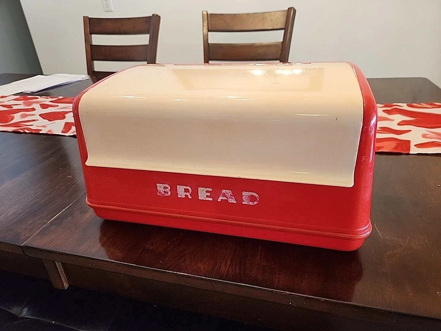 Vintage Lustroware Red and White Plastic Bread Box
Opens in a new window or tab