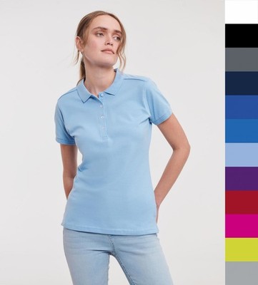 4er Pack Russell Europe Damen Polohemd Premium Shirt Ladies Stretch Polo NEU