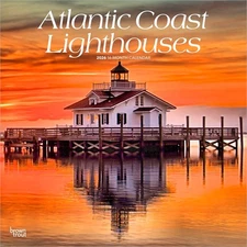 Atlantic Coast Lighthouses | 2026 12x24" (Hanging) Wall Calendar | Plastic-Free