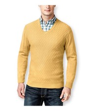 Club Room Mens Diamond Knit V-Neck Pullover Sweater