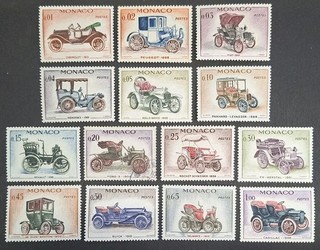 Monaco 1961 "Veteran Cars" set of 14x Stamps Mh & Used
