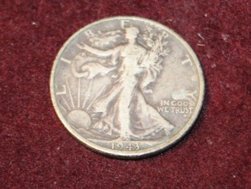 1943 Walking Liberty Half Dollar 90% Silver Very Good to Fine