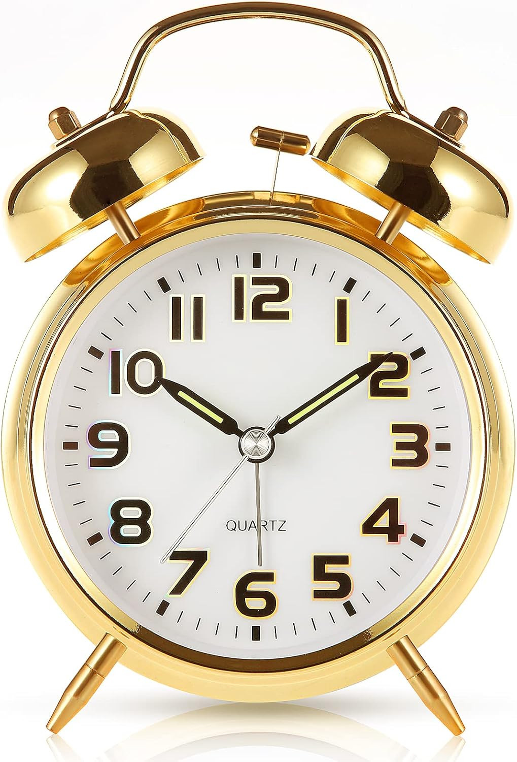 For Heavy Sleepers,4 Inches Twin Bell Alarm Clock With Ba