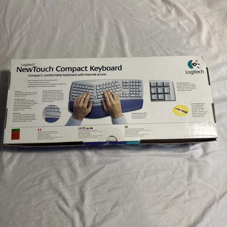 Logitech Newtouch Compact Keyboard PS/2 & AT Keyboard Adapter Included - Image 2 of 4