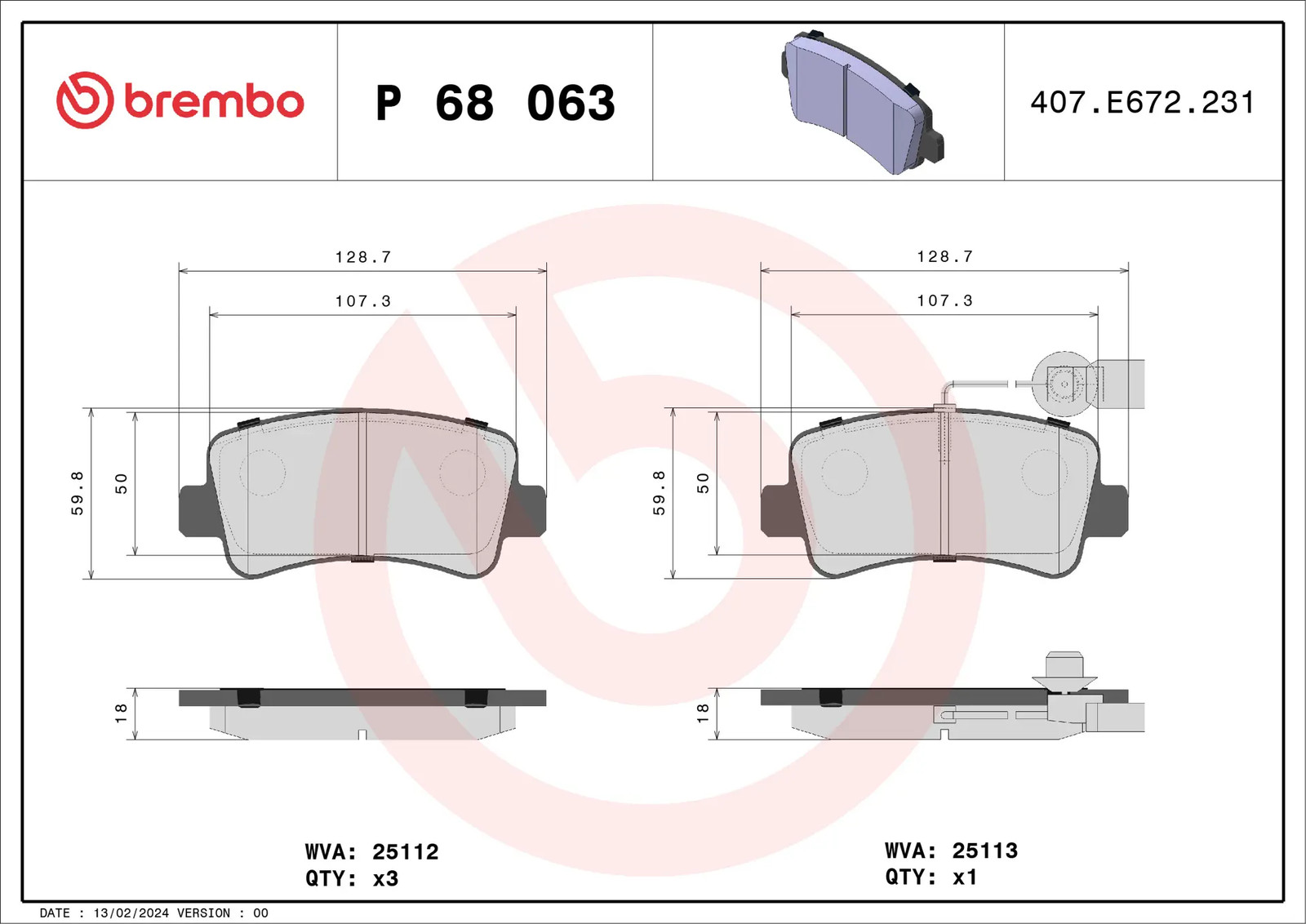 Plaquettes de frein Brembo P 68 063 pour stopper les sifflements au freinage