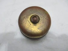 Early 1900s Hubble Brass Porcelain Electric Round Wall Switch w/Black Base Works