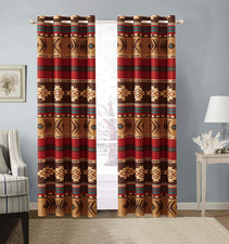 Mojave Rustic Western Southwest Native American Grommet Window Treatment Curtain