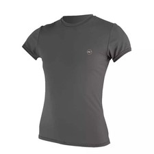 O'Neill Women's Basic Skins UPF 30 Short Sleeve Sun Shirt Graphite Medium Women