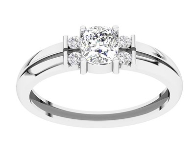 VS F Ct Cushion Lab Grown Diamond Solitaire Engagement Ring 14K White  Gold