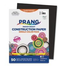 SunWorks® Construction Paper, 58 lbs., 9 x 12, Black, 50 Sheets/Pack