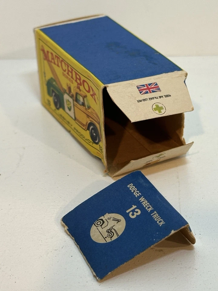 Camión Dodge Matchbox #13 hecho en Inglaterra por Lesney caja B-2 dañada Foto 3 de 4