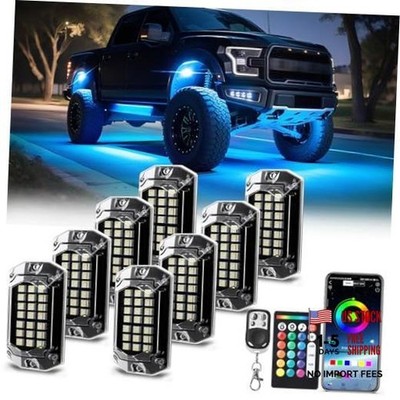 Full Angle RGBW LED Rock Lights, 6500K Pure White RGB Rock 8 Pods RGBW 21LEDs