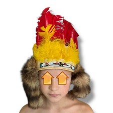 Vintage Native American Indian Child  s Toy Headdress Halloween Costume
