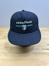 Vintage Goodyear Tires Snapback Hat Navy Blue Made In Usa