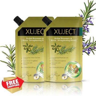XUJECT Rosemary Hair Growth Shampoo Thinning Hair Biotin 10oz 2pk