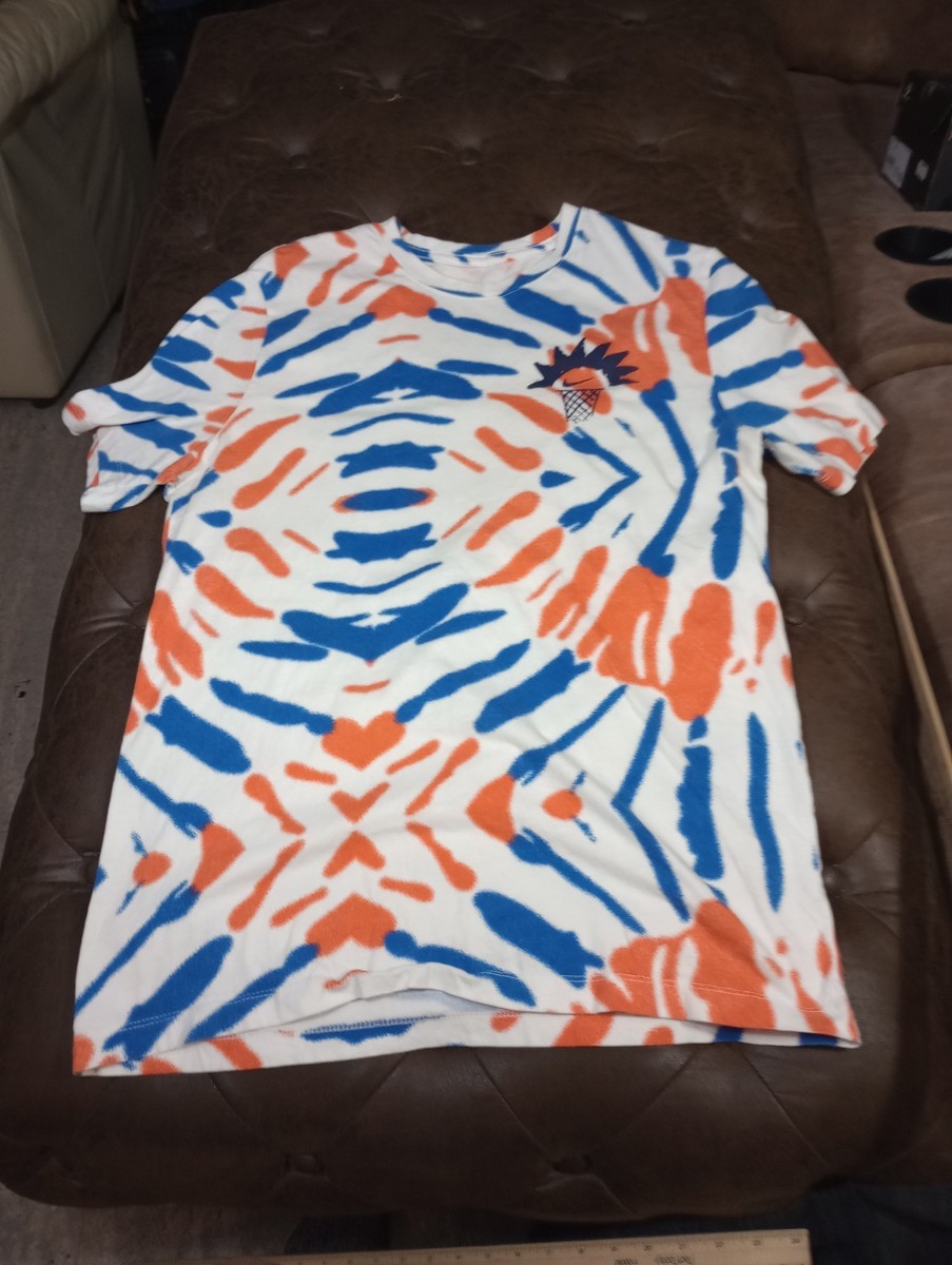 Nike Block Party Dunk Contest Tie Dye Block Party T-Shirt Orange Blue Medium