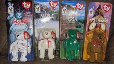RARE TY Beanie Babies McDonald  s International Bears Set of 4   ALL w/ ERRORS 