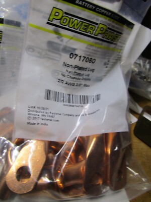 2/0 Gauge 3/8'' Max Non-Plated Lug QTY 10