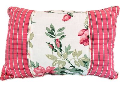 Gorgeous Pillow Expensive Materials PNK GRN WHT Decorative Lumbar Designer Touch