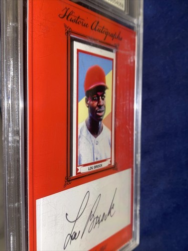 Lou Brock 85/100 2014 Historic Autographs Originals 1941 MINI AUTO MINT 10 - Picture 4 of 5