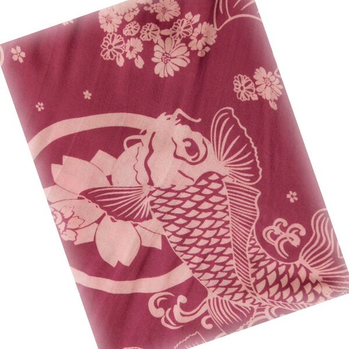 Pantaloni larghi Hakama modello carpa grandi rosa rayon Giappone Asia Boho Hippy - Foto 3 di 13