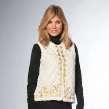 Luxe By Irina Sz M Embellished Faux-fur Vest 1455631a