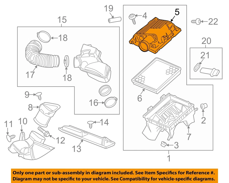 Б/у воздухоочиститель в сборе подходит: 2011 Buick Regal 2,4 л без выбросов California G - Изображение 3 из 4