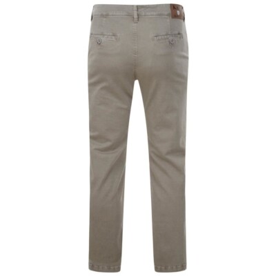 Kam Regular Fit Stretch Modern Chino Trousers in Stone Size 40 - 70