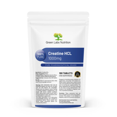Creatine HCl 1000mg Tablets   Muscle Growth, Energy Boost & Recovery Support