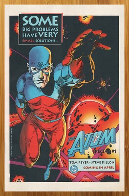 1993 DC Comics The Atom Special Vintage Print Ad/Poster Steve Dillon ...