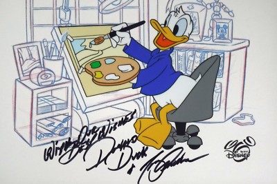 💙 MGM Disney Cel Donald Duck Animator NEW FRAME HAND signed Voice