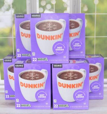 New Dunkin Donuts HOT COCOA Milk Hot Chocolate K-Cup Pods x8 Boxes