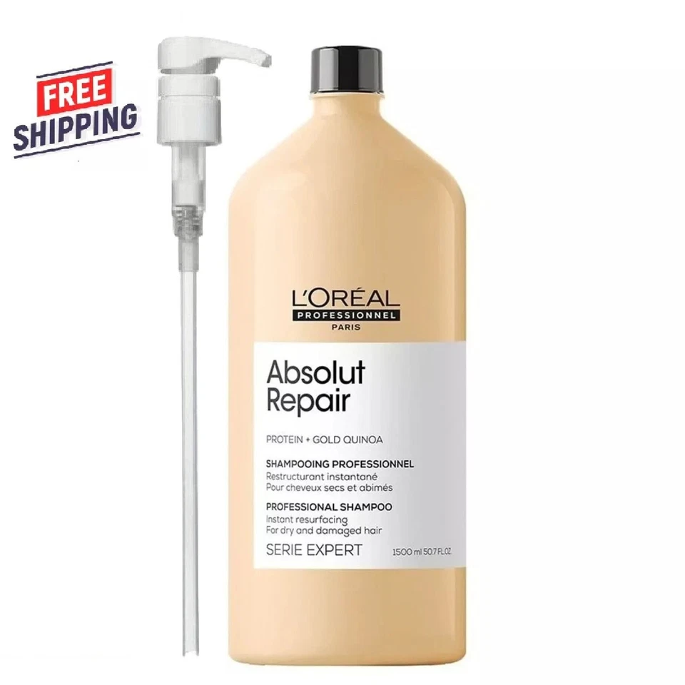 With Pump LOreal Professional Absolut Repair Gold Quinoa+Protein Shampoo 50.7oz - Image 2 of 4