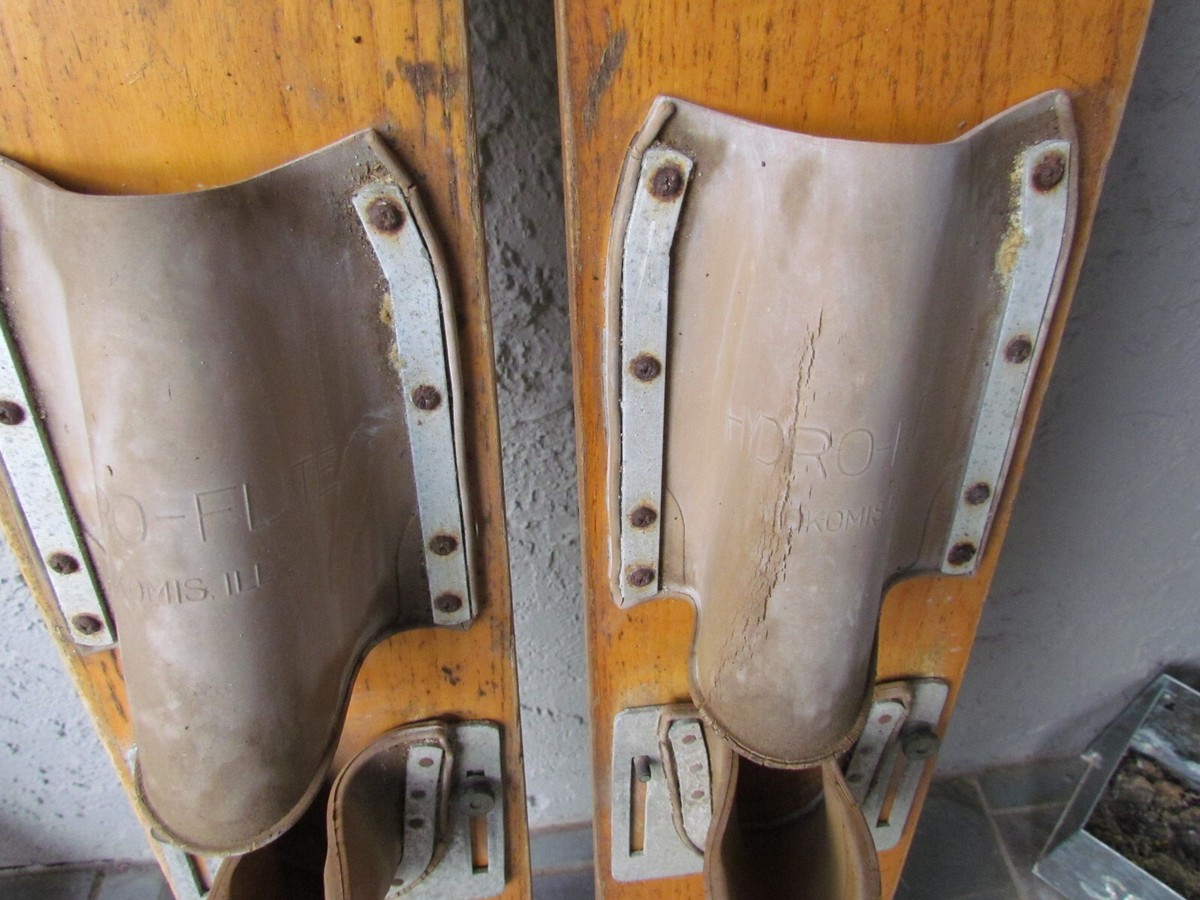水上スキー　ヴィンテージ Vintage Hydro-Flite Deluxe Wood Water Skis | eBay