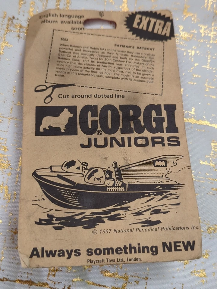 1967 CORGI JUNIORS BATBOAT BATMAN & ROBIN #1003 DIE-CAST SCALE MODEL CAR TOY #7 - Image 4 of 4