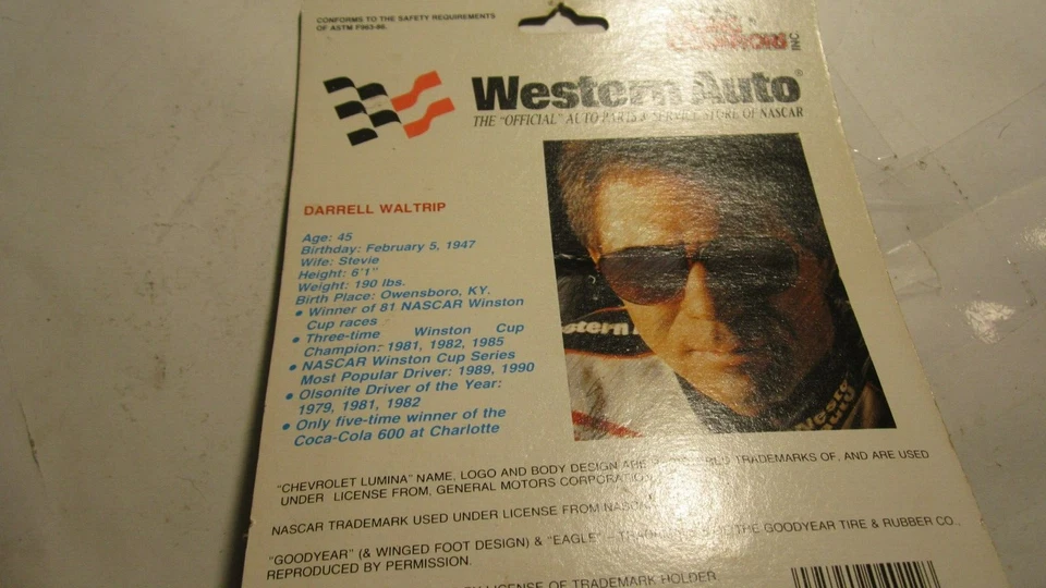 Racing Champions Western Auto 1992 Collezionisti Edizione #17 Darrell Waltrip - Immagine 3 di 3