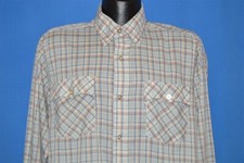 vintage 80s LEVIS PLAID BLUE RED BUTTON FRONT WHITE TAB MEN'S CASUAL SHIRT LRG L