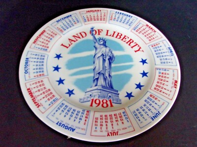 1981 Vintage Collector's Calendar Plate "LAND OF LIBERTY " Statue of  Liberty #9 | eBay