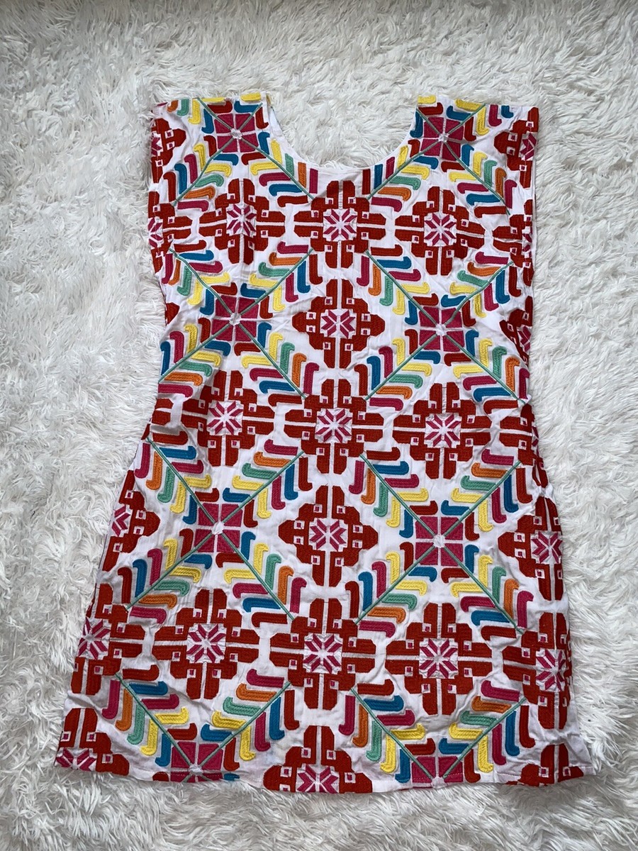 j marie embroidered dress J. Marie Embroidered Multicolored Dress Medium