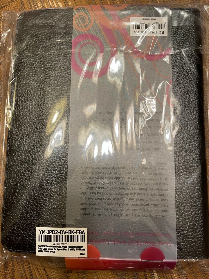 Nuevo Roocase Cuero Negro Doble Vista Multi-ángel Folio Soporte Stylus Apple iPad Foto 2 de 3